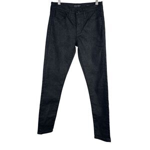 Banana Republic Premium Denim Mid-Rise Skinny Pants Black Animal Print Size 25